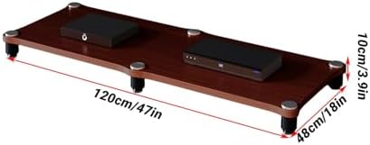 Modern Portable Media Storage Rack with Cable Management - Single Layer Audio Cabinet for Entertainment Stereo Components & HiFi Equipment (D)