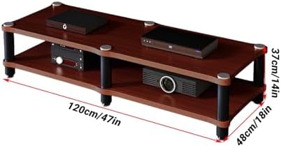 Modern Portable Media Storage Rack with Cable Management - Audio Rack for Stereo Components & HiFi Equipment - Single Layer Entertainment Cabinet (D)