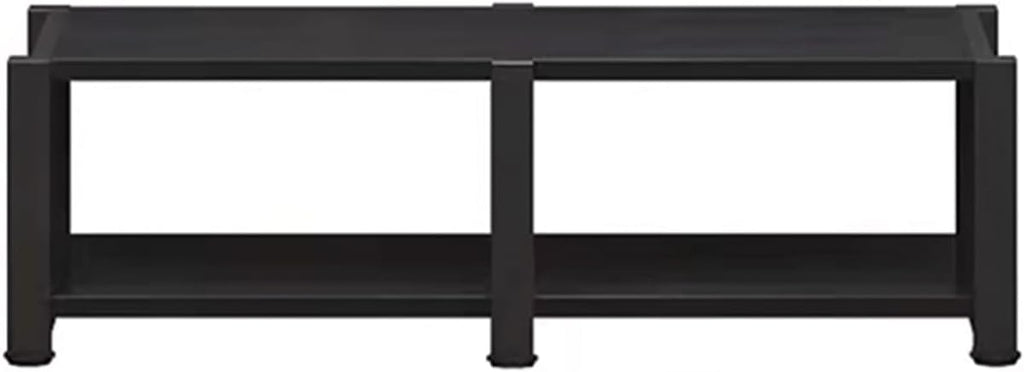 Double Position Audio Rack, Media Stand with Large Storage Space, Open Stereo Cabinet, AV Media Stand with Non-Slip Foot Pad, Modern TV Stand for Living Room, Length 120cm(Black,2-Tier)