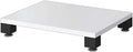 AV Component Media Stand - 1 Tier Stereo Audio Rack, Printer Storage Shelf, Durable Carbon Steel Frame for TV & Audio Equipment, Modern White Design (60x48x10cm)