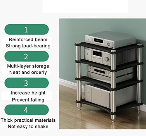 Modern White 3-Tier TV Stand with Speaker Storage - Stylish AV Shelf for Living Room, Media Console & Audio Equipment Organizer, Perfect Home Entertainment Solution