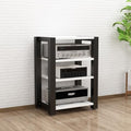 Adjustable 3-Tier Stereo Rack & AV Media Stand, Reinforced Steel Audio Equipment Shelf with Footpads, Ideal for Home Theater & Entertainment Center (Black, 60x51x60cm)