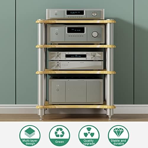 Modern White 3-Tier TV Stand with Speaker Storage – Stylish Media Console & AV Shelf for Home Entertainment, Audio Equipment Organizer, Ideal Living Room Furniture