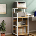 Modern 3-Tier AV Media Stand with Wheels - Audio Video Rack for Record Players & Stereo Equipment - Stylish Storage Solution for Living Room & Recording Studio