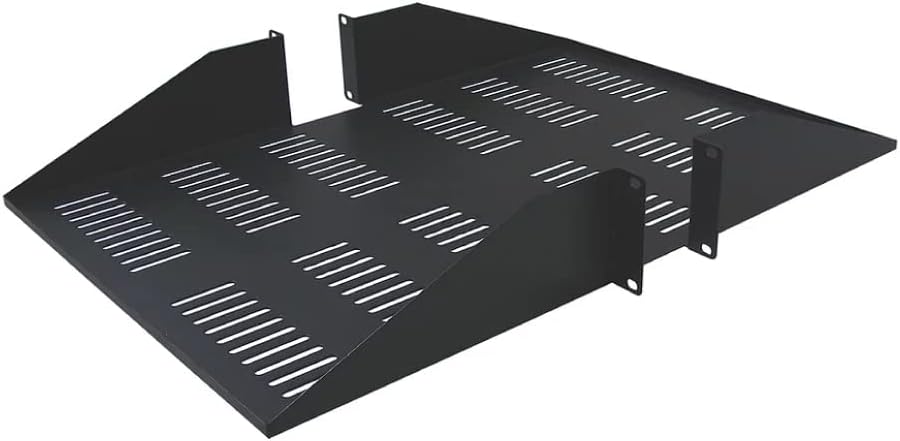 3043-N Double Sided 2U Vented Rack Mount Cantilever Shelf for 19 in. Network Equipment Rack Black