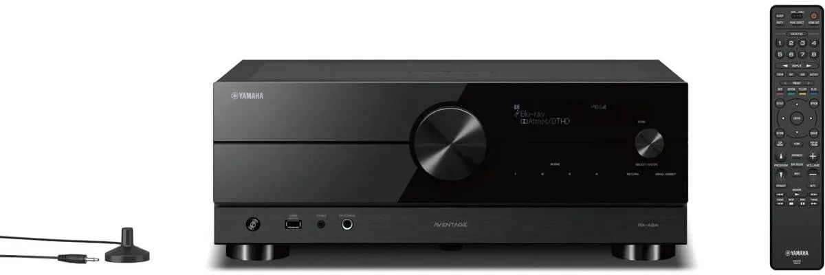 Klipsch Reference 5.2 Home Theater System, Bundle 2X R-625FA Floorstanding 2X R-12SW Subwoofer, R-52C Center, R-41M Bookshelf Speakers, and Yamaha RX-A2AB 7.2-Channel AV Receiver