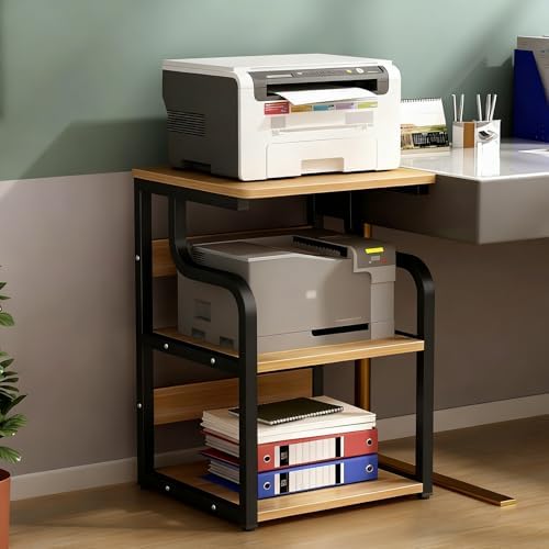 Modern 3-Tier AV Media Stand with Wheels - Stylish Audio Video Rack for Record Players & Stereos, Perfect for Living Rooms & Meeting Spaces (Three-Layer)