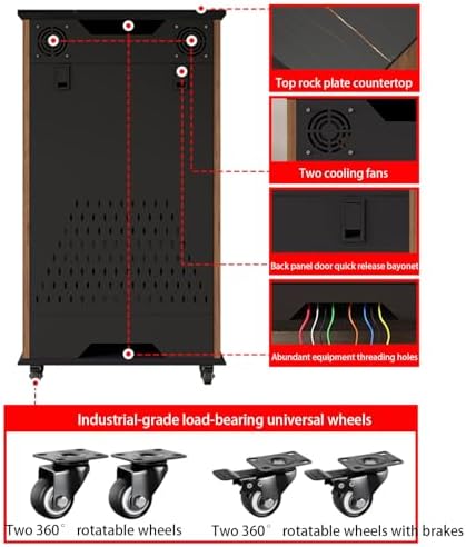 Black AV Cabinet for Stereo Components, Media Stand & Audio Rack, 81.5cm Corner Console Storage for Record Player, Home Entertainment Furniture