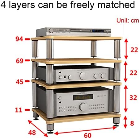 4-Tier Audio Rack - Modern Media Stand for Home Theater, HiFi Components Storage, AV Equipment Organizer, Stereo System Shelf, Stylish & Functional Audio Furniture