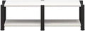 Double Position Audio Rack, Media Stand with Large Storage Space, Open Stereo Cabinet, AV Media Stand with Non-Slip Foot Pad, Modern TV Stand for Living Room, Length 120cm(White,2-Tier)