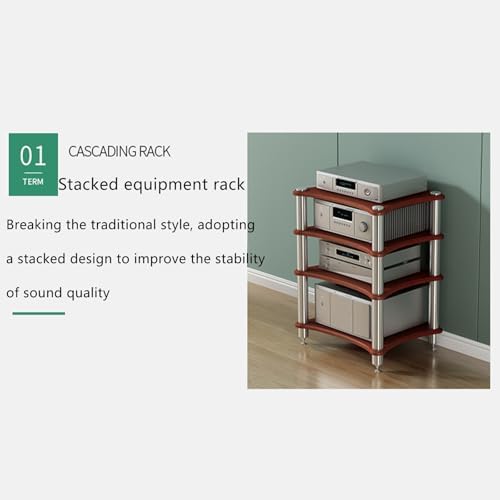 Stereo Cabinet Audio Rack Media Stand - HiFi Stereo Stand AV Cabinet for Home Theater - Stylish Audio Rack with Storage for Speakers and Equipment