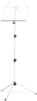 K&M Konig & Meyer 10010.000.57 Colorful Music Stand | Large Deep Desk | Sturdy Base | Adjustable 3pc Telescopic Design | Folding Compact | Pro Grade for Musicians | German Made | White