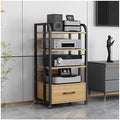 Large Av Media Stand with Storage Drawer Sturdy Audio-Video Rack for Organized Home Theater Equipment Perfect for Living Room Bedroom Or Office Use-Pomelo Wood-19.4x15.7x39.4