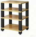 Light Walnut 3-Tier Audio Rack - Entertainment Stereo Storage for Bars, Game Rooms & KTV - Stylish Component Display Stand for Home & Commercial Use