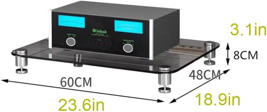 4 Tier HiFi Rack Tempered Glass AV Component Stand Open Media Storage Cabinet for Stereo Equipment Durable & Stylish Audio Shelf Perfect for Home Theater Systems