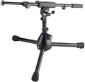 K&M - Konig & Meyer 25950.500.55 - Very Low Level Microphone Compact Stand - 2-piece Telescopic Boom Arm - Zinc Die-Cast Base - Professional Grade For All Musicians - German Made - Black
