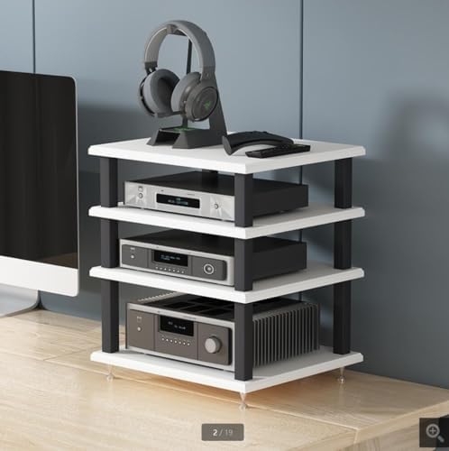 Stylish Multi-Layer Audio Cabinet - Floor-Standing AV Equipment Rack & Record Player Stand - Modern Entertainment Media Unit for Home Theater & Functional Storage Solutions