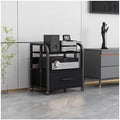 Large Av Media Stand with Storage Drawer Sturdy Audio-Video Rack for Organized Home Theater Equipment Perfect for Living Room Bedroom Or Office Use-Black-50x40x58.5cm