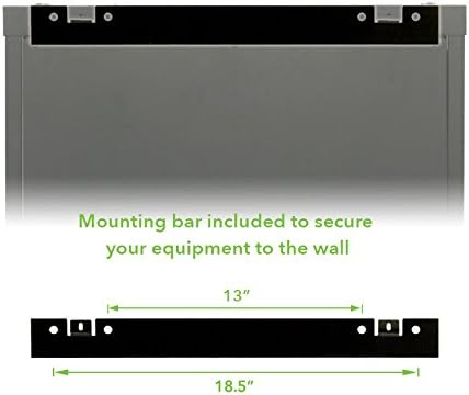 NavePoint 18U Wall Mount Audio Video A/V Rack Cabinet Glass Door Lock Casters and Shelves