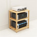 3 Tier AV Media Stand - Adjustable Record Player & DVD/CD Audio Rack Tower, Entertainment Stereo Storage Cabinet, Wooden Console Shelf, Space-Saving Audio Equipment Organizer