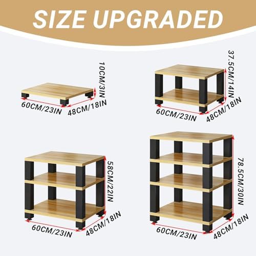3-Tier Light Walnut Audio Rack - Entertainment Stereo Component Storage for Bars, Game Rooms & KTV - Stylish Display Shelf for Organizing Audio Equipment