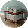 Modern White 3-Tier TV Stand with Speaker Storage - Stylish Media Console & AV Shelf for Home Entertainment, Audio Equipment Organizer, Perfect Living Room Furniture