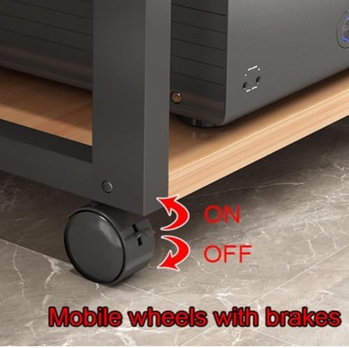 Stereo Cabinet AV Component Media Stand with Multi-Tier Shelves, Rolling Design for Easy Mobility, Adjustable Corner Shelf for Space Saving, Ideal for Audio Equipment and CD Storage