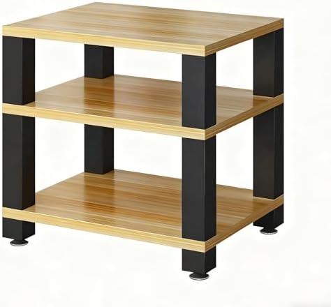 3-Tier Light Walnut Audio Rack - Entertainment Stereo Component Storage for Bars, Game Rooms & KTV - Stylish Display Shelf for Organizing Audio Equipment