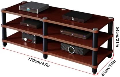 Modern Portable Media Storage Rack with Cable Management for HiFi Audio Equipment - Entertainment Stereo Components Cabinet (Single Layer, D)
