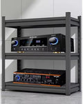 3 Tier Audio Stand for HiFi and AV Equipment, Adjustable Height Steel Shelf Stereo Cabinet, Perfect for Record Players and Media Storage