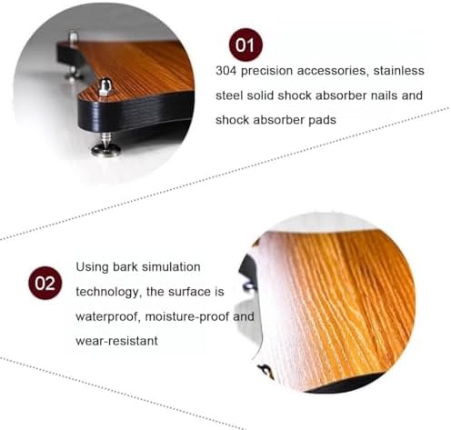 4-Tier HiFi AV Shelf - Solid Wood Audio Rack for Record Player and Equipment Storage