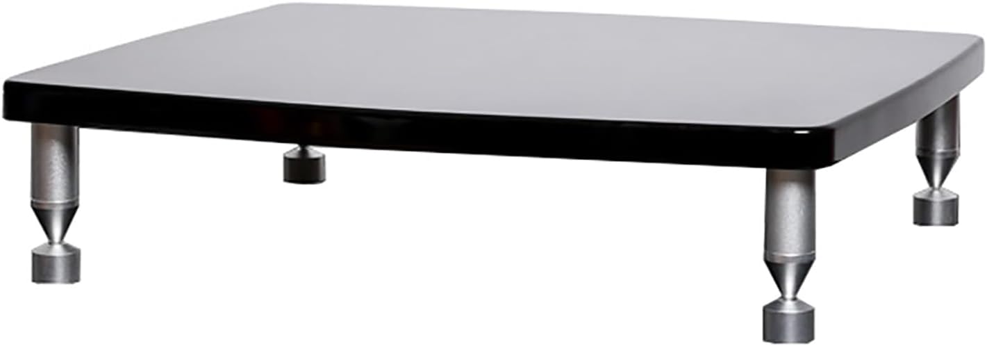 SRNSAEB 1/2/ 3/4 Tier Audio Equipment Rack Cabinet, Heavy Duty DVD Media Stand Black with Fitting, Standing Video Game Console Shelf Organizer for Game Consoles/Projector(1-Layer)