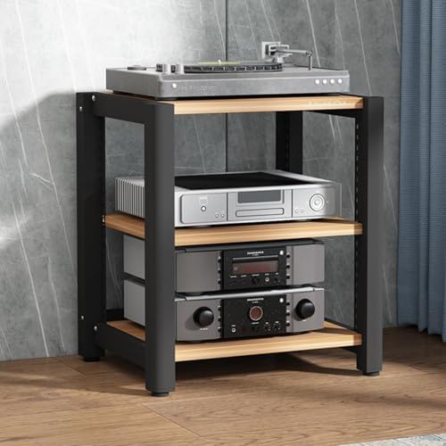 High-Durability Audio Equipment Rack Cabinet, AV Component Media Stand, Stereo Cabinet with Non-Slip Feet, Vertical Printer Holder for Home Theater & Office Use
