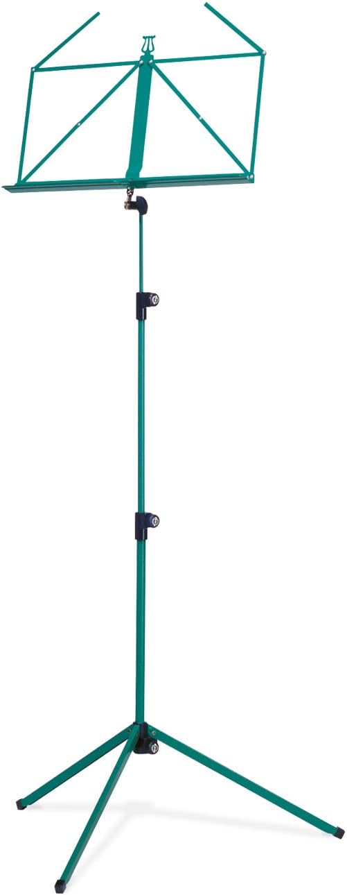 K&M Konig & Meyer 10010.000.60 Colorful Music Stand | Large Deep Desk | Sturdy Base | Adjustable 3pc Telescopic Design | Folding Compact | Pro Grade for Musicians | German Made | Green