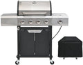 Endark Upgraded 51,000 BTU Gas Grill, 4-Burner BBQ Grill with Side Burner – Ideal for Camping, Outdoor Cooking, and Gatherings