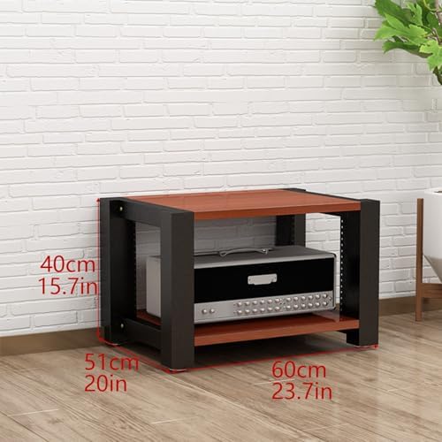 Adjustable 3-Tier Stereo Rack, AV Media Stand for Audio Equipment, Reinforced Steel with Adjustable Shelves & Footpads, Home Theater Furniture (Black, 60x51x60cm)
