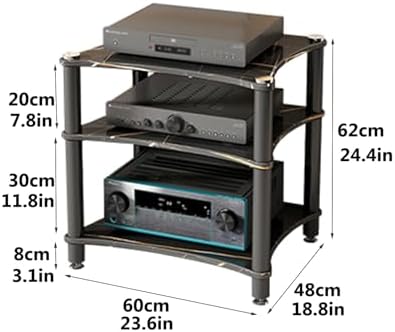Corner Media Stand with Multi-Shelf Storage for Audio-Video Equipment | Stylish Furniture for Living Room & Gaming Room Organization