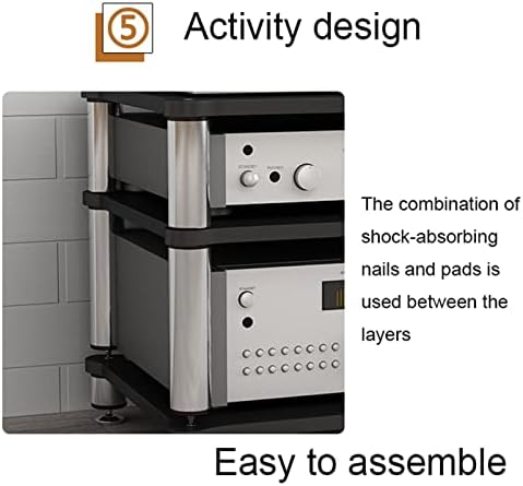 4-Tier Audio Rack - Modern Media Stand for Home Theater, HiFi Components Storage, AV Equipment Organizer, Stereo System Shelf, Stylish & Functional Audio Furniture