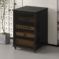 Black AV Cabinet for Stereo Components, Media Stand & Audio Rack, 81.5cm Corner Console Storage for Record Player, Home Entertainment Furniture