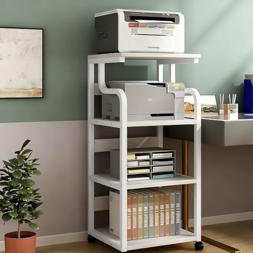 Modern 3-Tier AV Media Stand with Wheels - Audio Video Storage Rack for Record Player, Stereo & Media Devices - Ideal for Living Room & Recording Studio (Three-Layer)