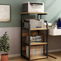 Modern 3-Tier AV Media Stand with Wheels – Audio Video Storage Rack for Record Players, Stereo, and Media Equipment – Ideal for Living Rooms & Recording Studios