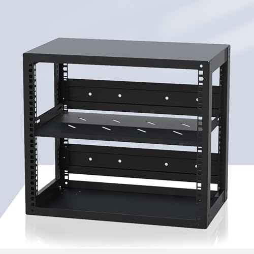 Wall Mounted AV Media Stand - Steel Audio Rack, Floating Stereo Cabinet, Adjustable 2-Tier Media Storage Unit with DVD Component Shelf (50.9x40x27.35cm) for Home Entertainment