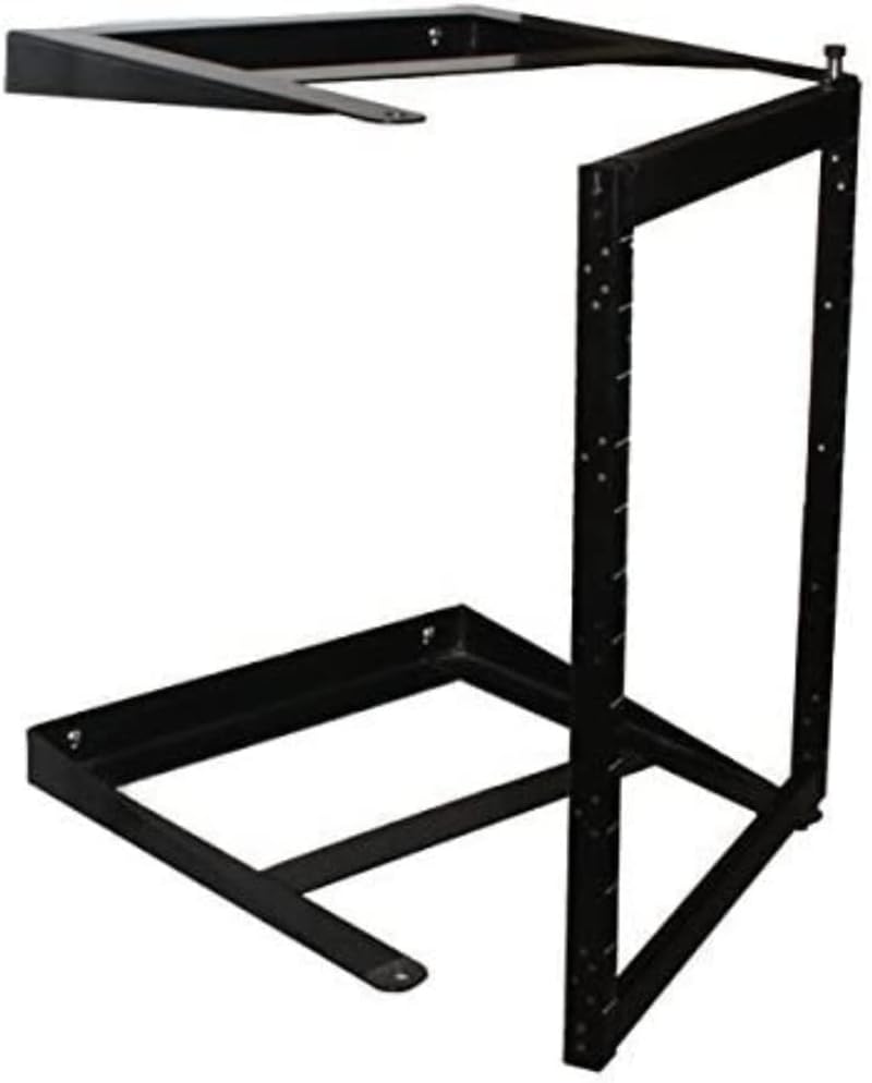 12U Heavy Duty Open Frame Swing Out Wall Mount Rack | 19-inch Network Equipment | 18-inch Depth Tray | Holds Up to 250 lbs | Black (Extensions Not Included)