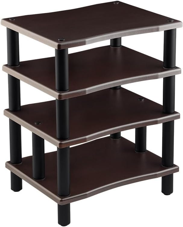 Monolith 4 Tier Audio Stand XL - Open Air Design, Each Shelf Supports up to 75 Lbs, Perfect Way to Organize AV Components, Espresso