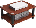 Modern 2-Tier Media Storage Cabinet Rack, Audio Tower Stand for TV & Stereo, Stylish Wood Media Console, Versatile 1/2/3/4-Tier Design, Red Finish