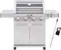 Monument Grills Larger Convertible 4-Burner Natural Gas Grill Stainless Steel Cabinet Style Propane Grills with Rotisserie Kit(2 items)