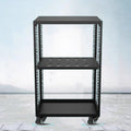 Metal HiFi Audio Rack Stand Adjustable AV Media Components Cabine with Wheels, Floor-Standing Tower Audio Equipment Storage Cabinet Movable Holds(H81.8cm)