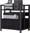 5/4/3/2-Tier AV Media Stand Vertical Storage Cabinet, Office Home Classroom Stereo Rack System Cabinet Adjustable, Mobile Audio Equipment Rack, Portable Record Player Amplifiers Shelf(2 Tier 58.5cm Ta