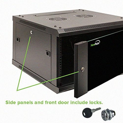 NavePoint 12U Wall Mount Audio Video A/V 24 Inch Cabinet Rack Enclosure Door Lock and Shelves