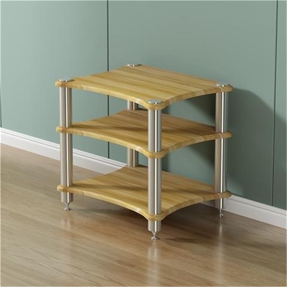 Multi-layer AV Media Stand, Audio Equipment Rack, Multifunctional Stereo Cabinet, Media Shelf for DVD Player 、Game Console、TV Box and WiFi Routert(Natural,Large)